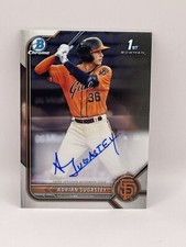 2022 Bowman Chrome ADRIAN SUGASTEY 1st Bowman Auto Base Rookie GIANTS RC