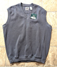 New Vintage Reebok Golf men sz XL Faux Suede Jersey Vest knit soft gray 4747