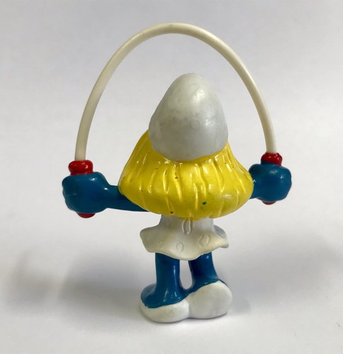 VINTAGE 1982 JUMP ROPE SMURFETTE SMURF Pitufo Schtroumpf Schlümpf SCHLEICH PEYO/ - Picture 4 of 8