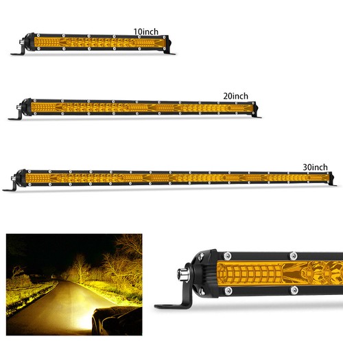 Combo de luz de trabajo LED de 10" 20" 30" barra antiniebla conducción todoterreno SUV amarillo - Imagen 14 de 17