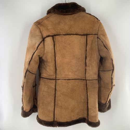 VTG Rugged Real Sheepskin Shearling Fur Jacket Coat Marlboro Man Napa Schott 40 - Picture 7 of 14