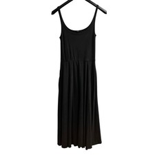 Quince Dress Black Tencel Tank Midi Size S Lagenlook Capsule Casual Comfort