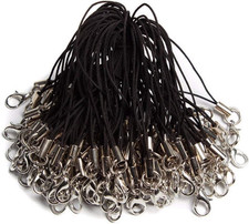 100Pcs Black Lanyard Lobster Clasp Lariat Cord Strap for Mobile Cell Phone/Mp3/M