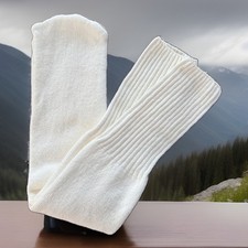 True Vintage 19" Tube Socks White Acrylic 80s 90s NOS USA Made Quality
