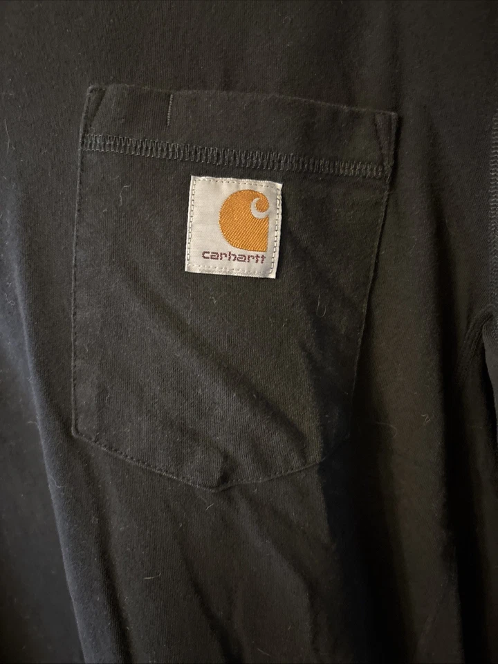 CAMISETA Carhartt Force Negra Calce Relajado Ropa de Trabajo Cuello Redondo, Para Hombre Grande Alta Foto 2 de 4