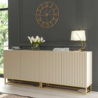 Sideboard Cabinet Storage Unit Cashmere Gold Legs Modular 2x100cm Set 200cm
