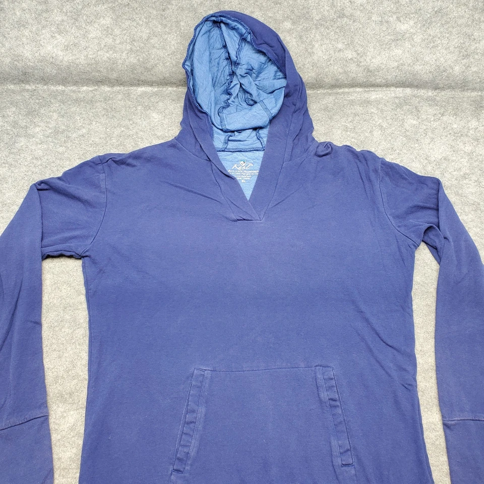 Camisa Kuhl Para Mujer XL Azul Túnica Top Corbata Cintura Con Capucha Manga Larga Bolsillo Foto 3 de 4