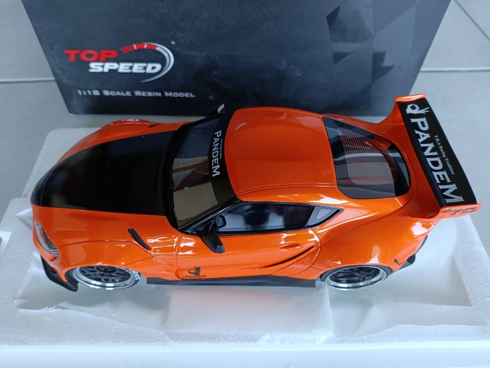 Pandem Toyota GR Supra V1.0 Orange A90 Top Speed TS0359 1/18 No SPARK - Photo 2/4