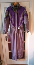 Vintage 1990s Rodeo EVF Heather Womens Ski Snow Suit Jumpsuit UK 16 Mauve