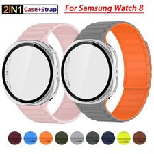 Silicone Magnetic Loop Band PC Case For Samsung Galaxy Watch 8/8 Classic 46 mm