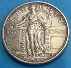 1917-P Type 1 Standing Liberty Quarter Uncirculated FH Full Head Monster Scarce!