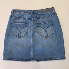 Calvin Klein Women's Jean Skirt Size 8 Blue Straight Stretch Denim