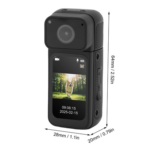 Body Worn Camera Portable POV Recording 64GB 2.7K 180° Rotatable Magnetic Ha NEW - Afbeelding 10 van 18