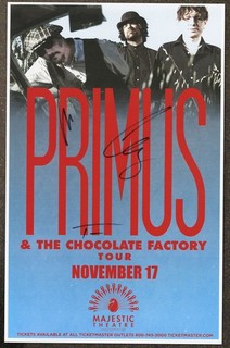 Primus autographed gig poster Tim Alexander Les Claypool and Larry LaLonde