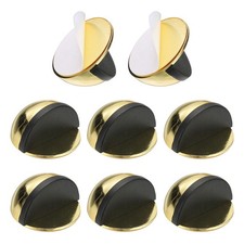 8 Pcs Doorstops, Self Adhesive Stainless Steel Door Stop, Gold Tone