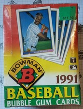 1991 Bowman Baseball Wax Box Factory Sealed 36 packs - Chipper Jones Musina RC