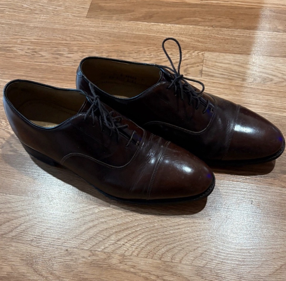 Johnston & Murphy Cap Toe Oxford Optima Dress Shoes Mens 11 Leather Office READ Johnston & Murphy Optima Shoes Black Leather Oxford 22-2981  main image 3