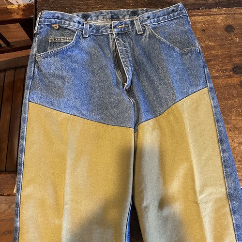 Wrangler MENS Rugged Wear Hunting Brush Guard Denim Blue Jeans 36w x 32L USA - Picture 1 of 4