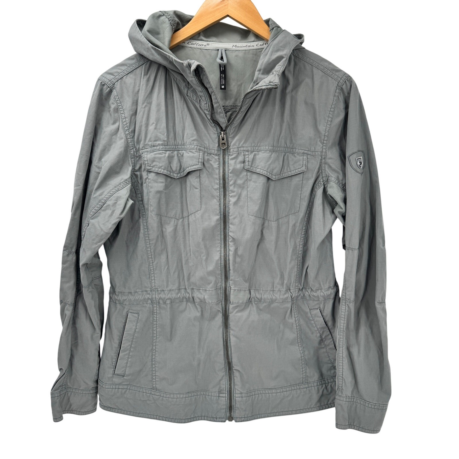 Kuhl Stryka Jacket Womens Medium Hooded Field Full Zip Dusty Sage Green Coastal