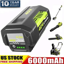 40V 6.0Ah Battery for Ryobi 40 Volt Lithium OP4050 OP40602 OP40261 OP4060 OP4030