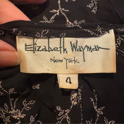 Maxi abito boho vintage ELIZABETH WAYMAN floreale trasparente con bottoni e lacci dietro taglia 4 - Foto 7 di 7