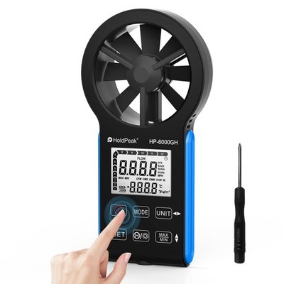 Digital Anemometer   Wind Speed, Airflow & Temperature Meter with USB-C Charging