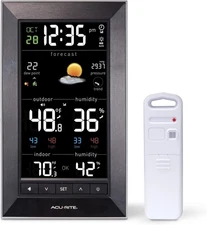 AcuRite Digital Vertical Weather Forecaster with Reverse Color, BLACK 