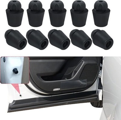 10PCS Car Door Bumper Shock Absorbers, Car Door Edge Guards, Rubber Dampers Buff