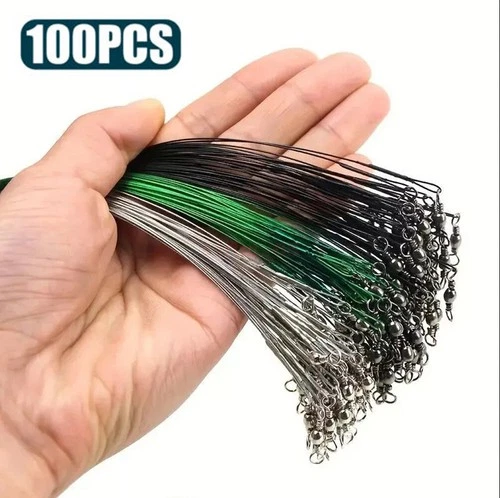 NEW AU Trace Wire Leader Stainless Steel Fishing Line Leaders With Snap & Swivel