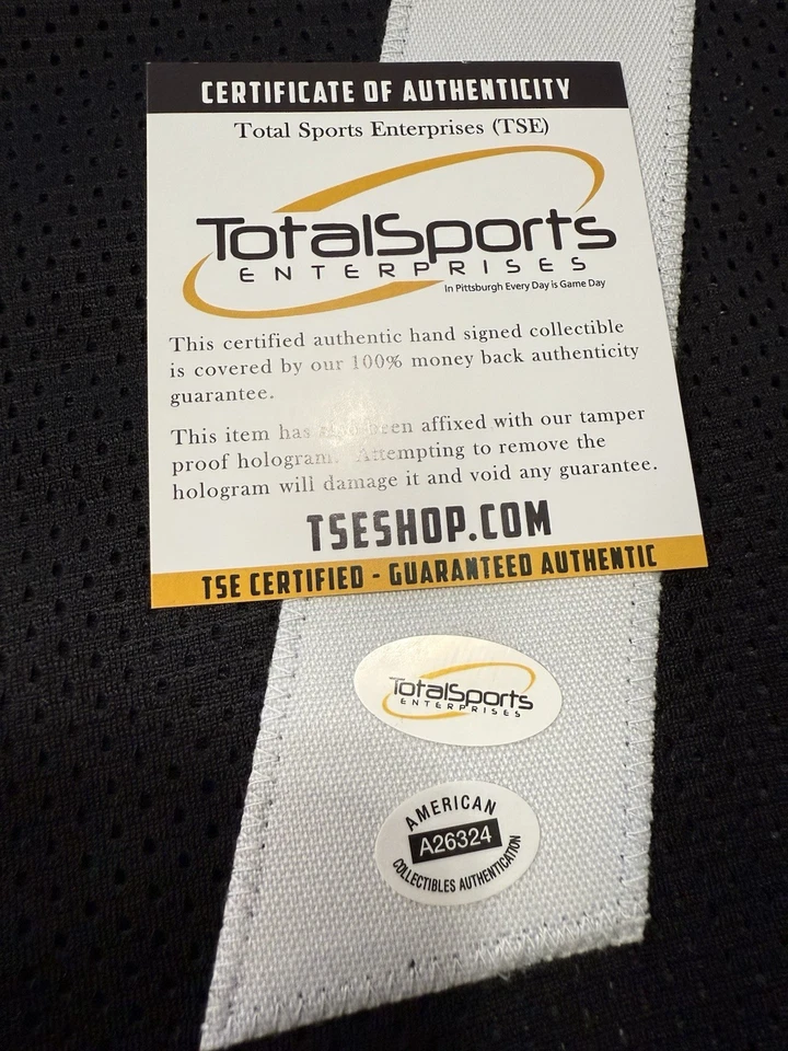 Camiseta deportiva firmada auto Ben Roethlisberger "Big Ben" Pittsburgh Steelers certificado de autenticidad TSE Foto 2 de 4