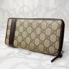Portefeuille long 39 GUCCI PVC rond fermeture éclair GG Supreme ma3