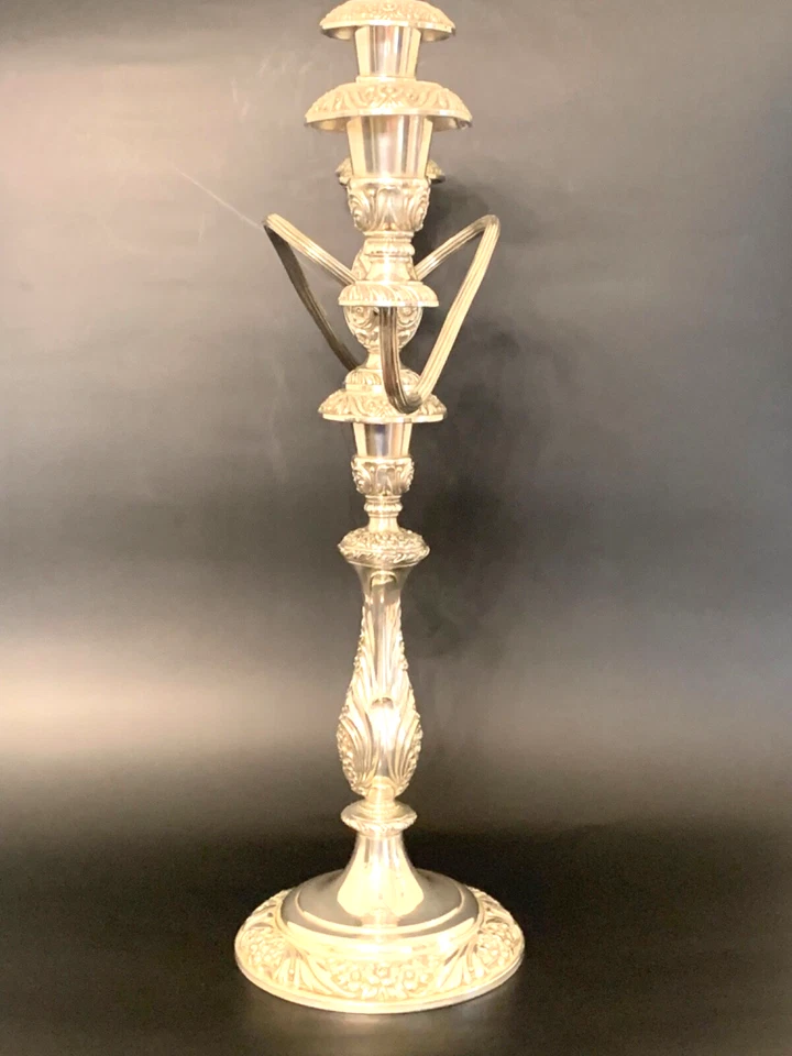 1847 Rogers Bros. HERITAGE Silverplate 3 Light Candelabra 18.75" Tall SUPER NICE - Image 4 of 4