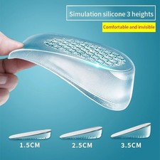 Gel Height Increase Insoles Invisible Silicone Shoe Lifts Inserts Fr Men Women