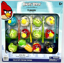 NIB RARE ANGRY BIRDS PLUSH w/ 4 FLINGERS 12 FINGER PUPPETS PENCIL 2" TOPPERS