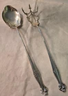 Towle Canterbury 1893 Lettuce Fork & Spoon set, Sterling Silver No Mono, 9"