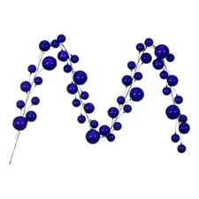 Vickerman Traditional Plastic Branched Ball Ornament Garland in Purple