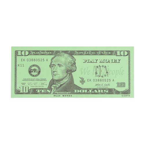 Teach Kids Math with 100 Realistic $10 Play Money Bills - Fun Learning Tool - Picture 6 of 9