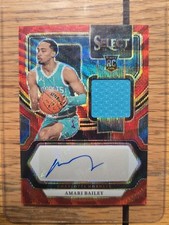 2023-24 Panini Select - Rookie Jersey Autographs Amari Bailey #RJ-MAR(AU,MEM,RC)