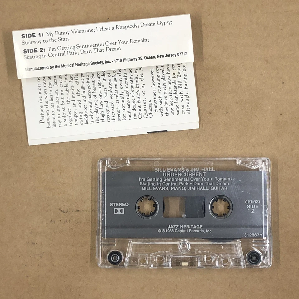 BILL EVANS Cassette Tape Jazz Cool JIM HALL UNDERCURRENT USA HERITAGE REISSUE - Image 3 of 4