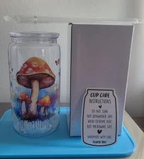Mushrooms, Brand New 16oz Reusable Plastic Drink Cup :)