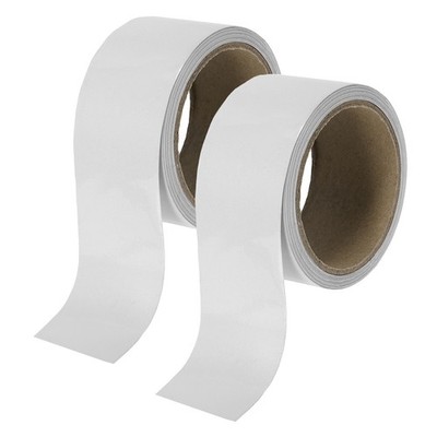 2Pcs PVC Edge Banding Tape, 2'' Stick Adhesive Edging Trim, Glossy White