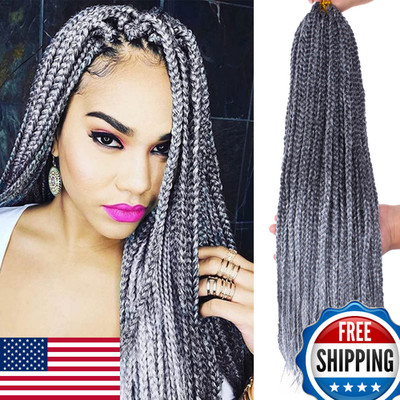 Xtrend 8 Packs 18'' Box Braids Crochet Hair 144 Strands Pre-looped Medium Boho