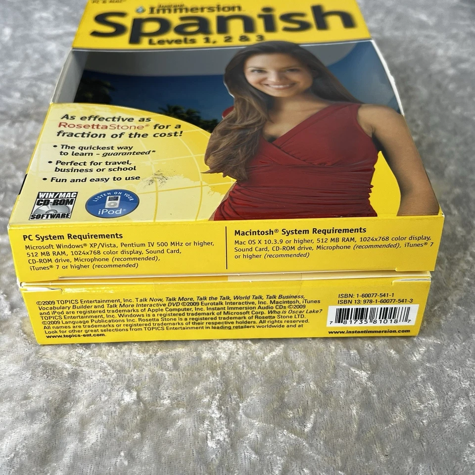 Instant Immersion Spanish Levels 1, 2 & 3 - For PC & MAC - New, open box - Image 3 of 4