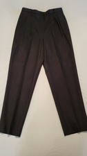 Vintage Carlisle Women's 12 Wool Blend Straight Leg Dress Pants Gray Herringbone