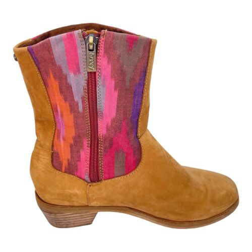 Botas Reef Desert Bloom Medio Oeste Tacón Bajo Cremallera Bronceado Gamuza Southwest Mujer 8 - Imagen 3 de 6