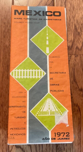  1972 Tourist Road Map Of Mexico. Mapa Turistco De Carreteras 1972 - Picture 1 of 16