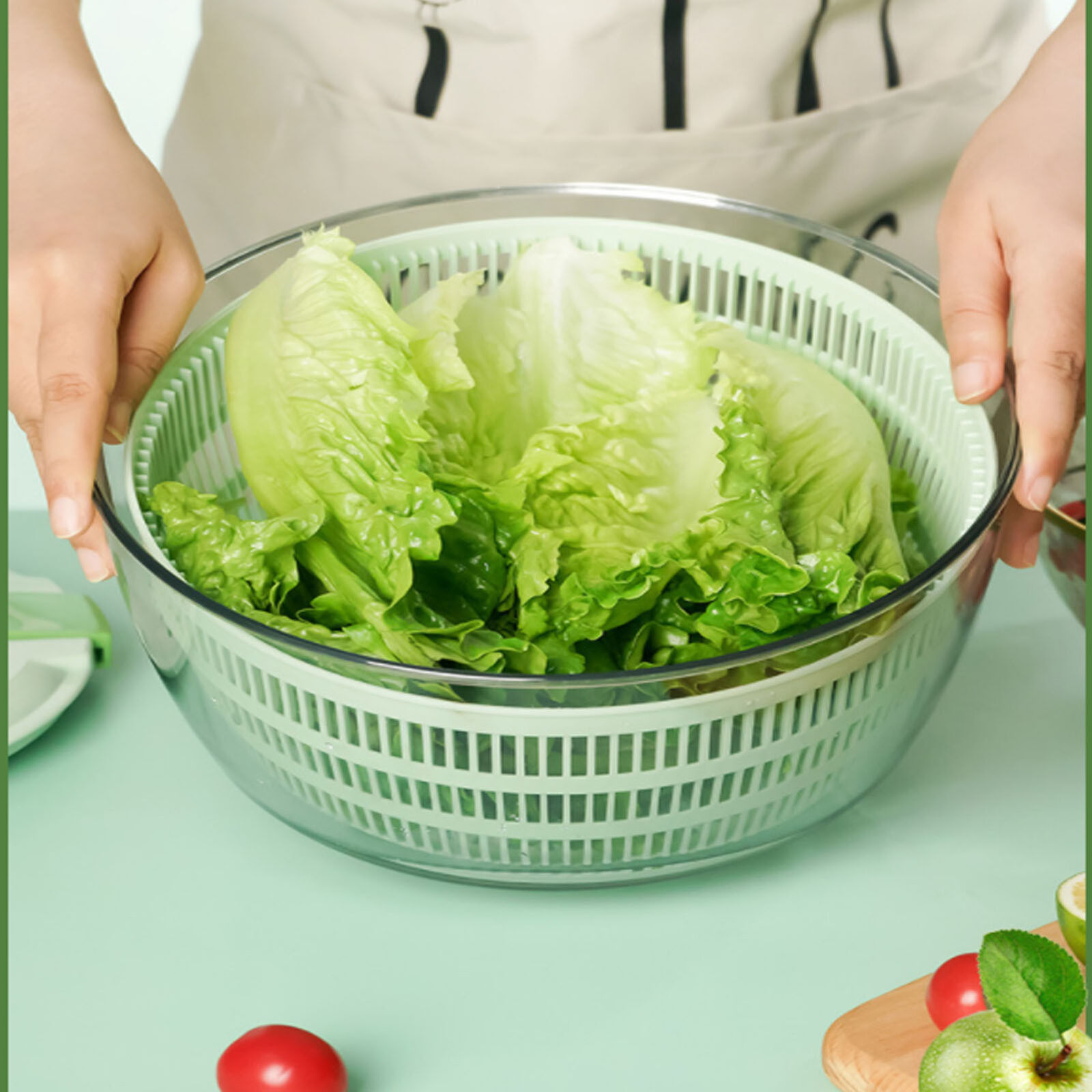4L Salatschleuder Salat-Trockner Schleuder Salat-Manager Salat mit Sieb Kurbel