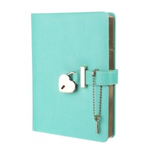 B6 Diary with Lock and Key, 1pcs Journal with Lock Cute Heart Lock, Green