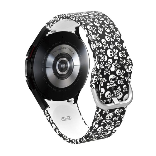 For Samsung Galaxy Watch 4 5 6 40/44mm 43/47mm Painted Silicone Sport Band Strap - Picture 37 of 58