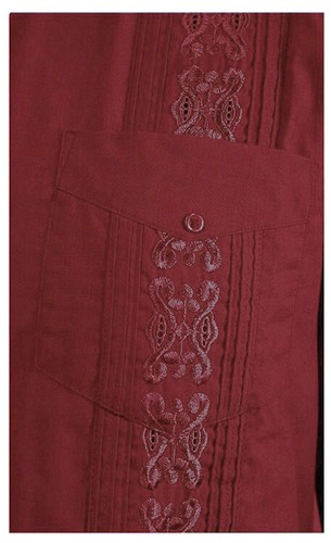 Men Guayabera Original Cuban Long Sleeve dress shirt, Wedding Cigar Bartender - Picture 23 of 46